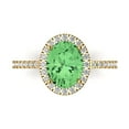 thumbnail image 1 of Clara Pucci 14K Yellow Gold 2.27ct Green Solitaire with Accents Ring, 1 of 7
