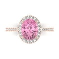thumbnail image 1 of Clara Pucci 14K Rose Gold 2.27ct Pink Solitaire with Accents Ring for Women, 1 of 7