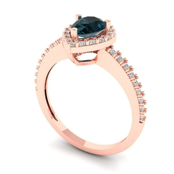 2.27ct Heart Cut Blue Moissanite 18k White Rose Gold Engraving Statement Bridal Wedding Halo Designer Ring Size 10.75