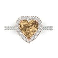 thumbnail image 1 of Clara Pucci 14K White/Rose Gold 2.29ct Champagne Halo Ring for Women, 1 of 8