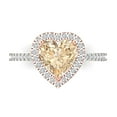 thumbnail image 1 of Clara Pucci 14K White/Rose Gold 2.29ct Morganite Halo Ring for Women, 1 of 8