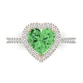 thumbnail image 1 of Clara Pucci 14K White/Rose Gold 2.29ct Green Halo Ring for Women, 1 of 8