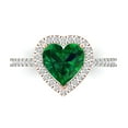 thumbnail image 1 of Clara Pucci 14K White/Rose Gold 2.29ct Emerald Halo Ring for Women, 1 of 8