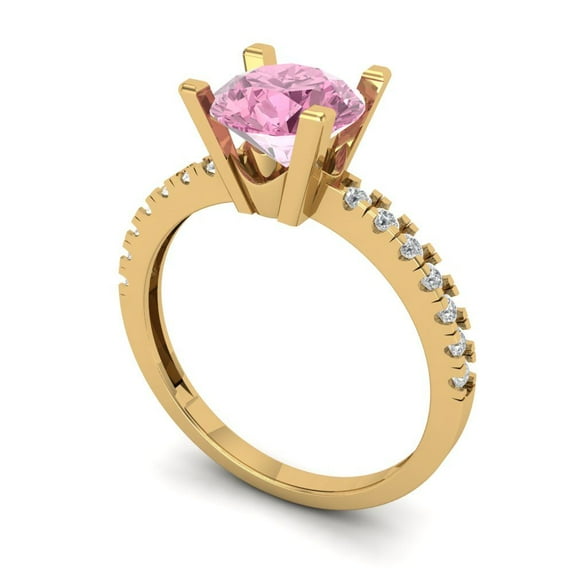 2.27ct Heart Cut Pink Tourmaline 14k White Rose Gold Engraving Statement Bridal Wedding Halo Designer Ring Size 5.25