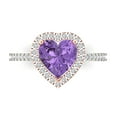 thumbnail image 1 of Clara Pucci 14K White/Rose Gold 2.29ct Alexandrite Halo Ring for Women, 1 of 8