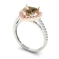 thumbnail image 1 of 2.27ct heart cut champagne Zircon 14k 2 tone gold halo Bridal Wedding Engagement Promise Anniversary Ring for Women size 6.75, 1 of 7