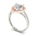thumbnail image 1 of 2.27ct heart cut clear moissanite 18k 2 tone gold halo Bridal Wedding Engagement Promise Anniversary Ring for Women size 7.25, 1 of 7