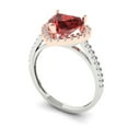 thumbnail image 1 of 2.27ct heart cut red natural garnet 14k white rose gold halo Bridal Wedding Engagement Promise Anniversary Ring for Women size 3.75, 1 of 7