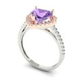 thumbnail image 1 of 2.27ct heart cut alexandrite 18k 2 tone gold halo Bridal Wedding Engagement Promise Anniversary Ring for Women size 6.25, 1 of 7