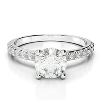 2.28 Carat Solitaire Brilliant Round Cut Natural Moissanite Engagement Rings Solid 14K White Gold Ring for Women