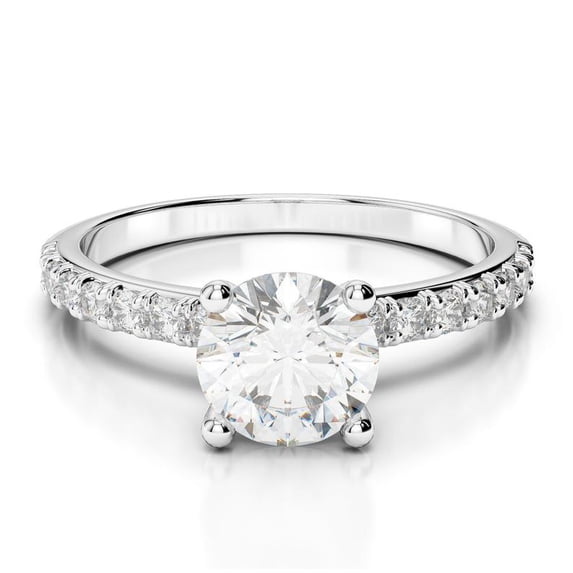 2.28 Ct Stunning Round Genuine Moissanite Wedding Rings for her Solid 950 Platinum