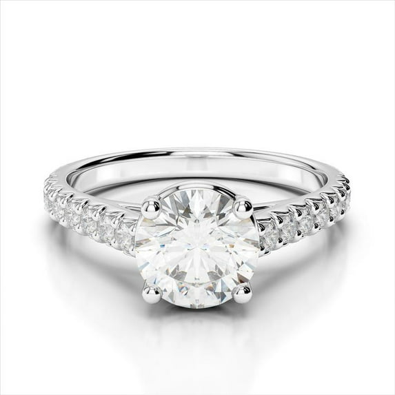 2.28 Ct Stunning Round Real Moissanite Engagement Rings for Women Solid 950 Platinum