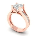 thumbnail image 1 of 2.28 ct Brilliant Princess Cut Moissanite 14k Rose Gold Solitaire with Accents Engagement Bridal Wedding Ring Band Set size 6, 1 of 7