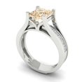 thumbnail image 1 of 2.28 ct Brilliant Princess Cut Natural Morganite 18K White Gold Solitaire with Accents Engagement Bridal Wedding Ring Band Set size 10, 1 of 7