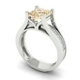 thumbnail image 1 of 2.28 ct Brilliant Princess Cut Natural Morganite 18K White Gold Solitaire with Accents Engagement Bridal Wedding Ring Band Set size 6, 1 of 7