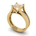 thumbnail image 1 of 2.28 ct Brilliant Princess Cut Natural Morganite 18K Yellow Gold Solitaire with Accents Engagement Bridal Wedding Ring Band Set size 10.25, 1 of 7