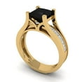 thumbnail image 1 of 2.28 ct Brilliant Princess Cut Natural Onyx 14k Yellow Gold Solitaire with Accents Engagement Bridal Wedding Ring Band Set size 6.75, 1 of 7
