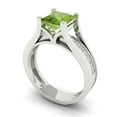 thumbnail image 1 of 2.28 ct Brilliant Princess Cut Natural Peridot 14k White Gold Solitaire with Accents Engagement Bridal Wedding Ring Band Set size 5.5, 1 of 7