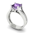 thumbnail image 1 of 2.28 ct Brilliant Princess Cut Alexandrite 14k White Gold Solitaire with Accents Engagement Bridal Wedding Ring Band Set size 10.5, 1 of 7
