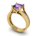 thumbnail image 1 of 2.28 ct Brilliant Princess Cut Alexandrite 14k Yellow Gold Solitaire with Accents Engagement Bridal Wedding Ring Band Set size 8, 1 of 7