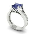 thumbnail image 1 of 2.28 ct Brilliant Princess Cut Tanzanite 14k White Gold Solitaire with Accents Engagement Bridal Wedding Ring Band Set size 5.75, 1 of 7