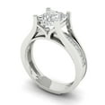 thumbnail image 1 of 2.28 ct Brilliant Princess Cut White Sapphire 14k White Gold Solitaire with Accents Engagement Bridal Wedding Ring Band Set size 10.75, 1 of 7