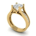 thumbnail image 1 of 2.28 ct Brilliant Princess Cut White Sapphire 14k Yellow Gold Solitaire with Accents Engagement Bridal Wedding Ring Band Set size 9.5, 1 of 7