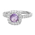 thumbnail image 1 of 2.29 Ctw Round Natural Amethyst 925 Sterling Silver Halo Women Valentines Day Gifts Ring, 1 of 3