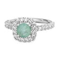 thumbnail image 1 of 2.29 Ctw Round Natural Emerald 925 Sterling Silver Halo Women Valentines Day Gifts Ring, 1 of 3
