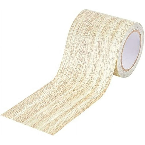 2.2Inch 15Ft Imitation Woodgrain Duct Tape Wood Textured Adhesive Grain Repair Tape Patch Waterproof for Furniture Beautification Decoration Oak Beige