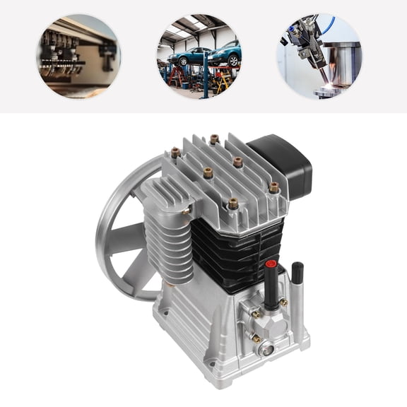 2.2KW Piston 3HP Air Compressor Head Pump Motor Twin Cylinder Oil-lubricated US