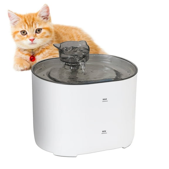 2.2L/74oz Cat Water Fountain,Cat Head Faucet,Three-Layer Filtration System,Ultra-Quiet Pump,Two Drinking Modes Suitable for Cats & Small Dogs ,White Pet Fountain with Adapter