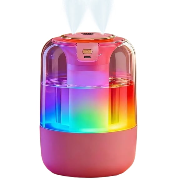 2.2L Cool Mist Humidifier, Top Fill Ultrasonic Air Humidifier with Humidity Sensor, Adjustable Mist Output, Quiet Vaporizer for Bedroom Home, Pink