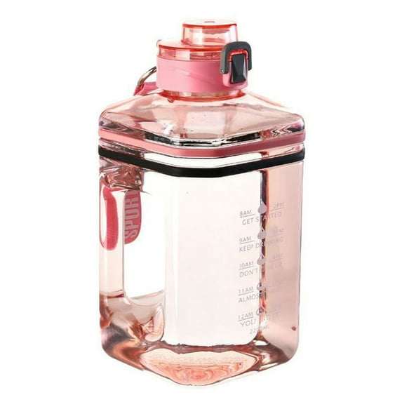 2.2L Water Bottle with Straw Lid, 74.5oz Motivational Water Jug, Big Sports Gym Drinking Bottle Canteen, Leakproof BPA Free Flask, Enough Drinking Sports Water Jug