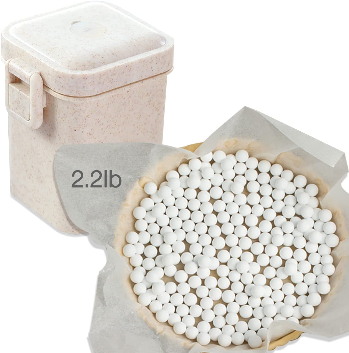 2.2Lb Ceramic Pie Weights, Reusable 10mm Baking Beans Pie Crust Weights