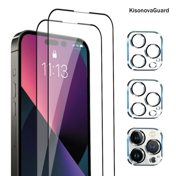 [2+2Pack]For iphone 14 Pro Max Screen Protector with Camera Lens Protector,Sensor Protection,Dynamic Island Compatible,Case Friendly Tempered Glass Film[9H Hardness]designed for 14 Pro Max(6.7 Inch)