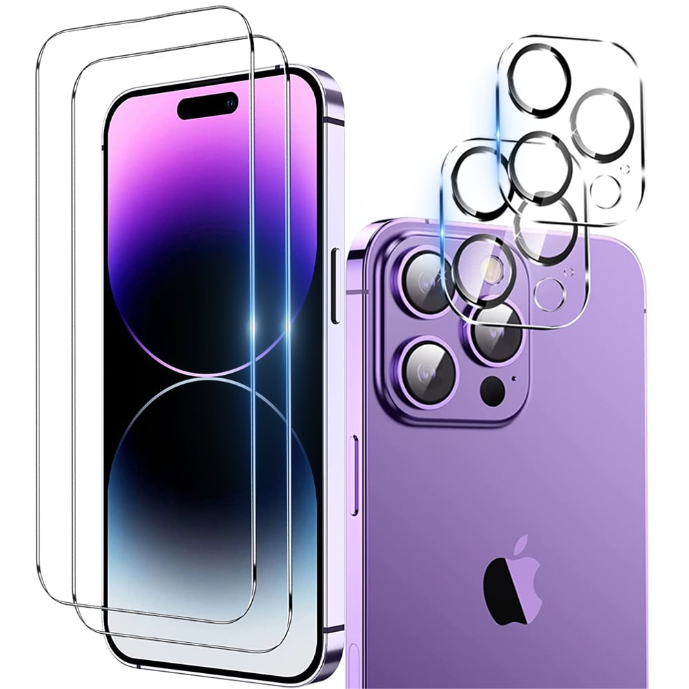 [2+2Pack]For iphone 14 Screen Protector with Camera Lens Protector