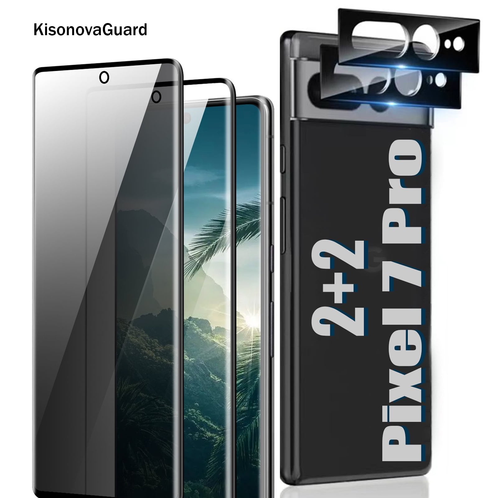 [2+2Pack] for Google Pixel 7 Pro Screen Protector, HD and Privacy