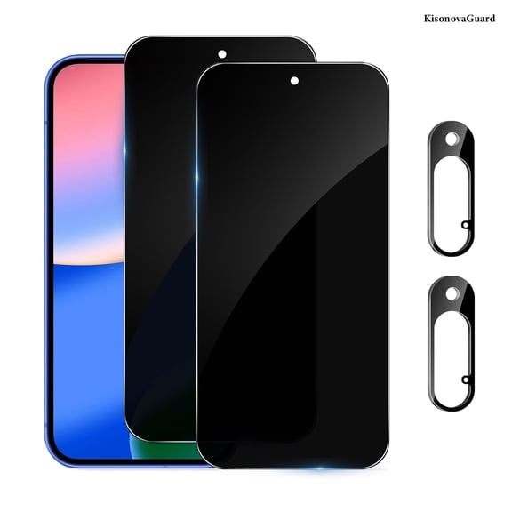 [2+2Pack] KisonovaGuard for Google Pixel 10 Screen Protector and Camera Lens Film [Privacy Tempered Glass Protector] [9H Hardness] [No-Bubble] [3D Full Coverage]