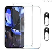 [2+2Pack] KisonovaGuard for Google Pixel 9 Screen Protector and Camera Lens Film [Tempered Glass Protector] [9H Hardness] [No-Bubble] [3D Full Coverage]