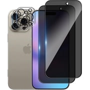 2+2Pack Privacy Screen Protect Compatible with iPhone 16 Pro Max ,9H+ Military-Grade Shatterproof  Longest Durable Tempered Glass ,Case-Friendly