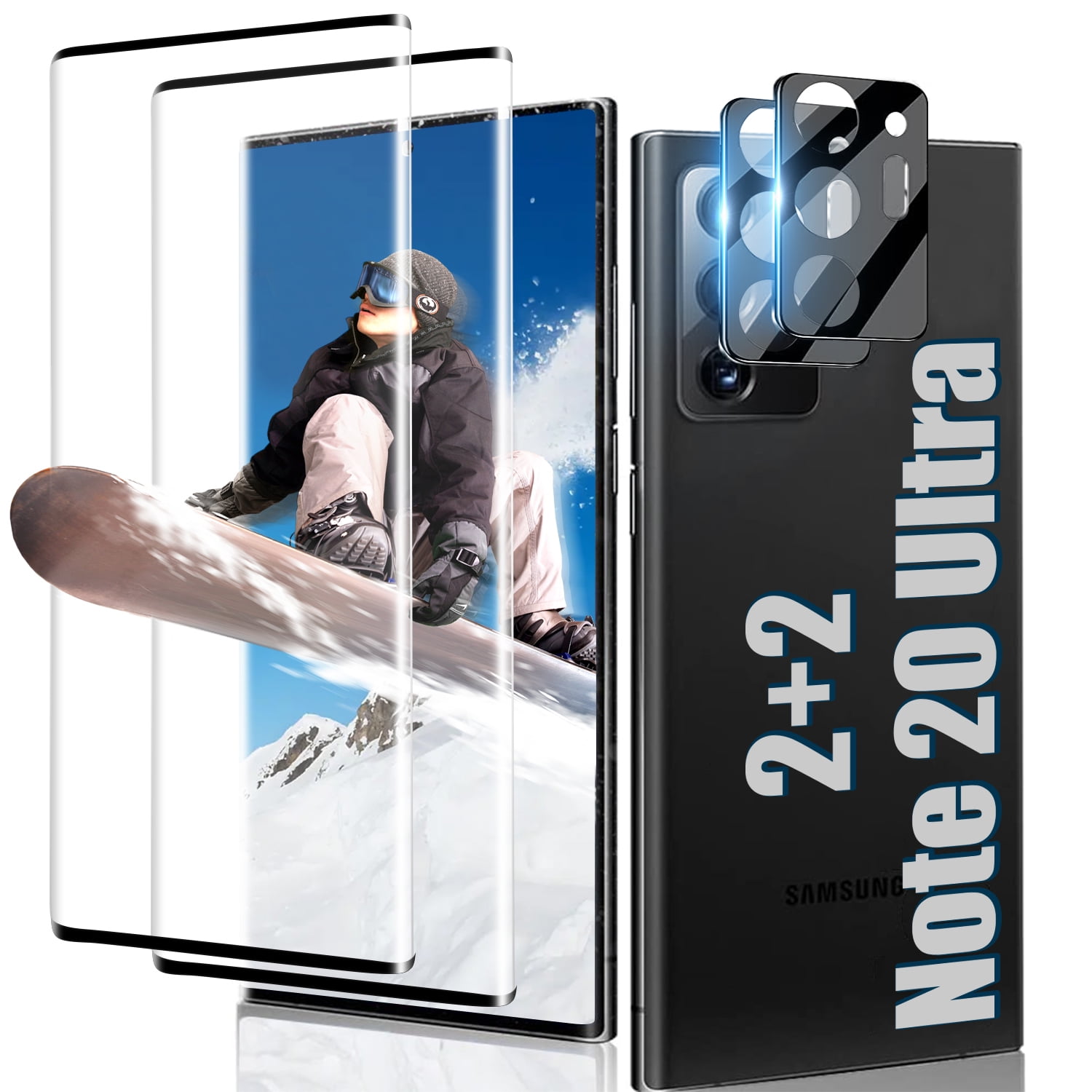 2+2PackFor Galaxy Note 20 Ultra Screen Protector with Camera Lens