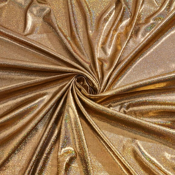 2.2Yards x 6Inchs Dark Gold Lame Fabric Glittering Polyester Fabric Starry and Glittery Cloth Iridescent Style Fabric for DIY Gifts Interior Decoration and Carpet Cushions
