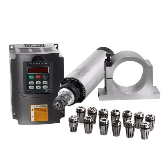 2.2kw Air Cooled Spindle 80mm Electric Motor For DIY Cnc Milling Machine + 2.2kw 220v Vfd/ Inverter +80mm Clamp