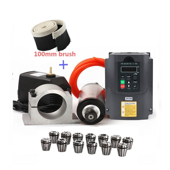2.2kw Spindle Water Cooled Kit ER20 Milling Spindle Motor +2.2KW VFD+ 80 Clamp + Water Pump +13pcs ER20+1m Cable for CNC Router ,Efficient Performance