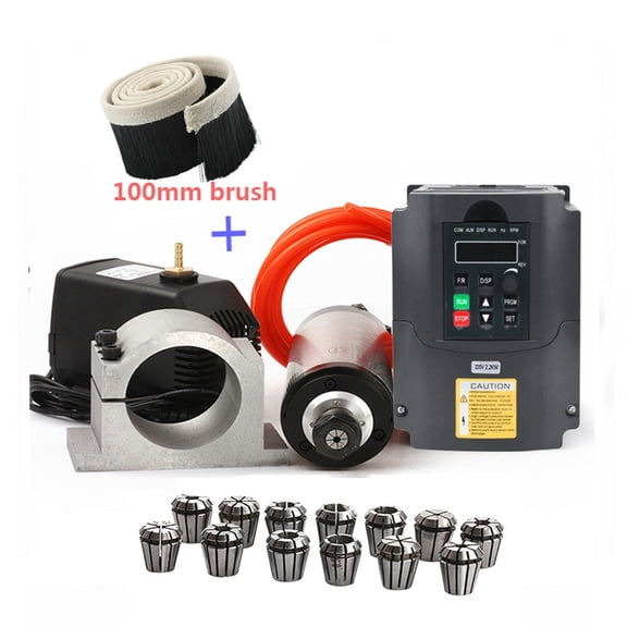 2.2kw Spindle Water Cooled Kit ER20 Milling Spindle Motor +2.2KW VFD+ 80 Clamp + Water Pump +13pcs ER20+1m Cable For CNC Router ,Easy to Install