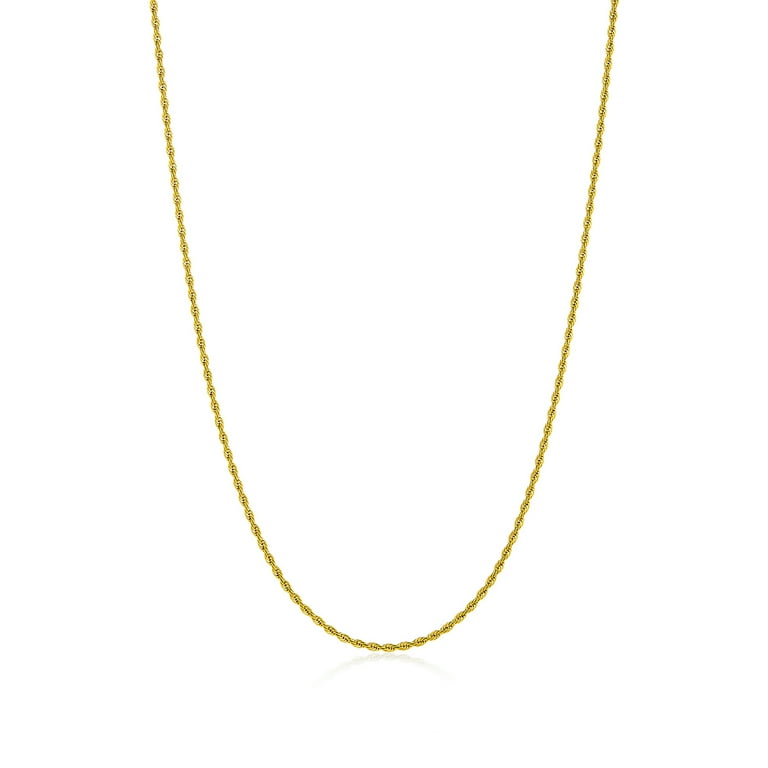 2.2mm 24k Yellow Gold Plated Stainless Steel Twisted Rope Chain