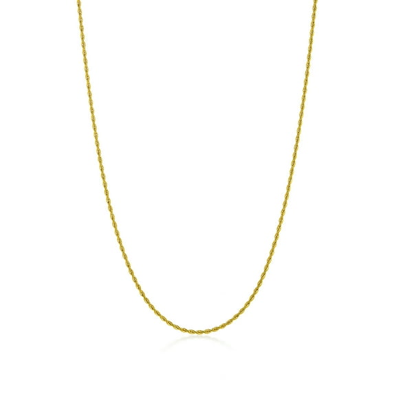 2.2mm 24k Yellow Gold Plated Stainless Steel Twisted Rope Chain Necklace, 24 inches + Gift Box