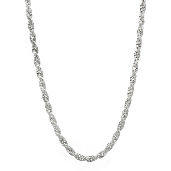 2.2mm .925 Sterling Silver Diamond-Cut Twisted Rope Chain Necklace, 22 inches