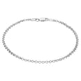 thumbnail image 1 of 2.2mm Solid .925 Sterling Silver Round Rolo Chain Anklet, 10 inches, 1 of 7
